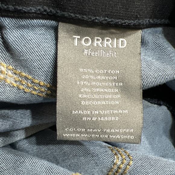 Torrid Sky High Line Flare Super Soft Jean Blue Womens Size 20T - Picture 13 of 16